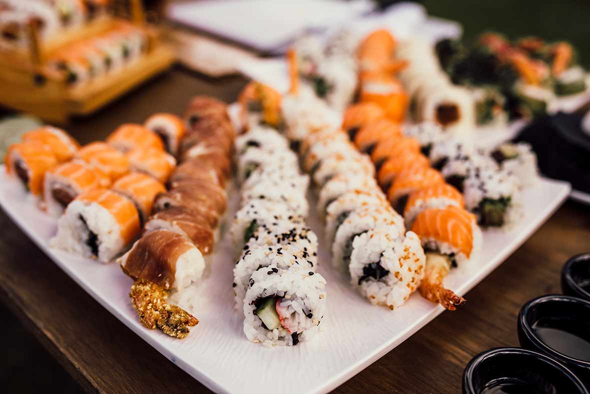 "ALT"wedding reportage in mallorca sushi detail