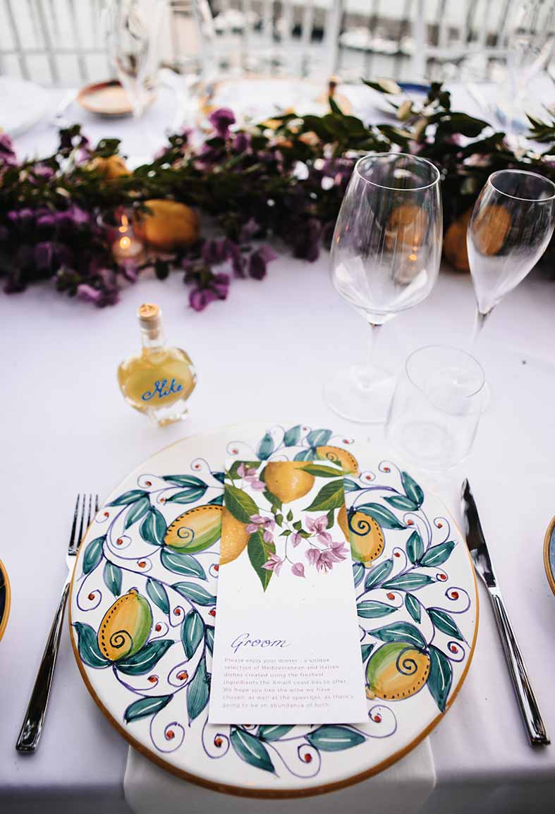"ALT"fotógrafo de boda en Amalfi colores banquete"