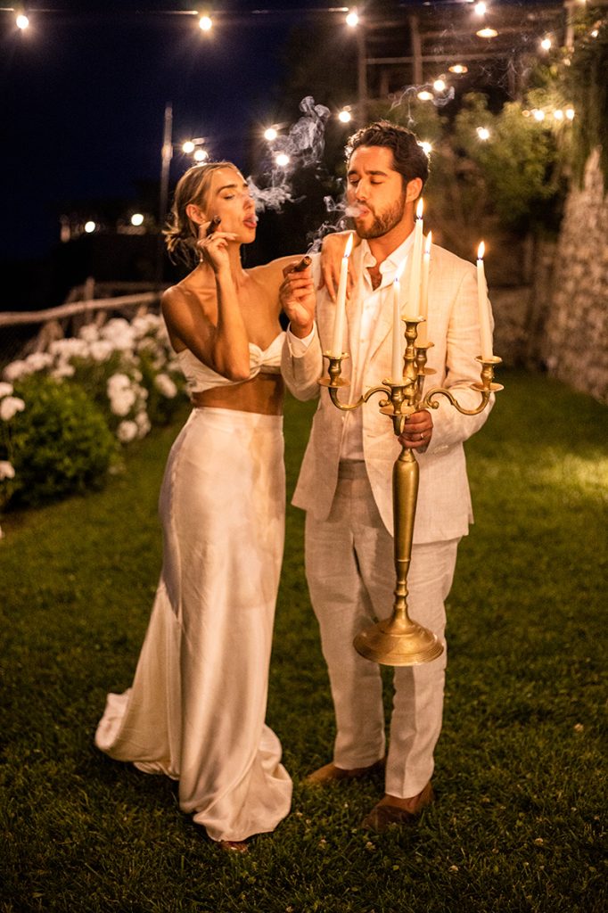 "ALT"boda en la costa amalfitana candelabro"