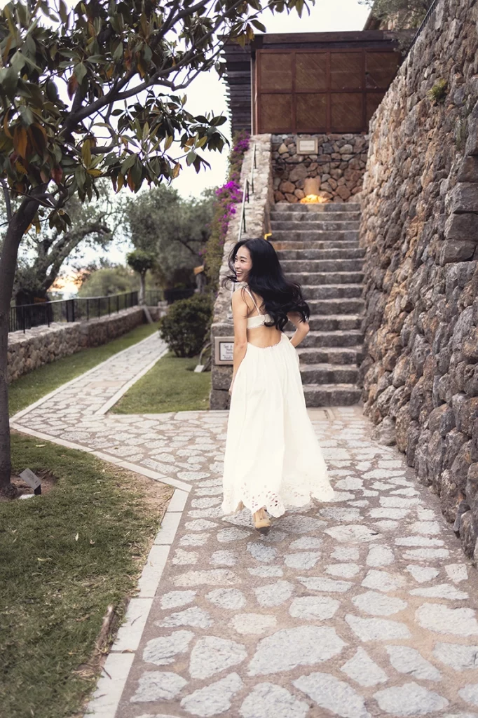 Elegant bridal portrait during a marriage proposal at Belmond La Residencia Deià