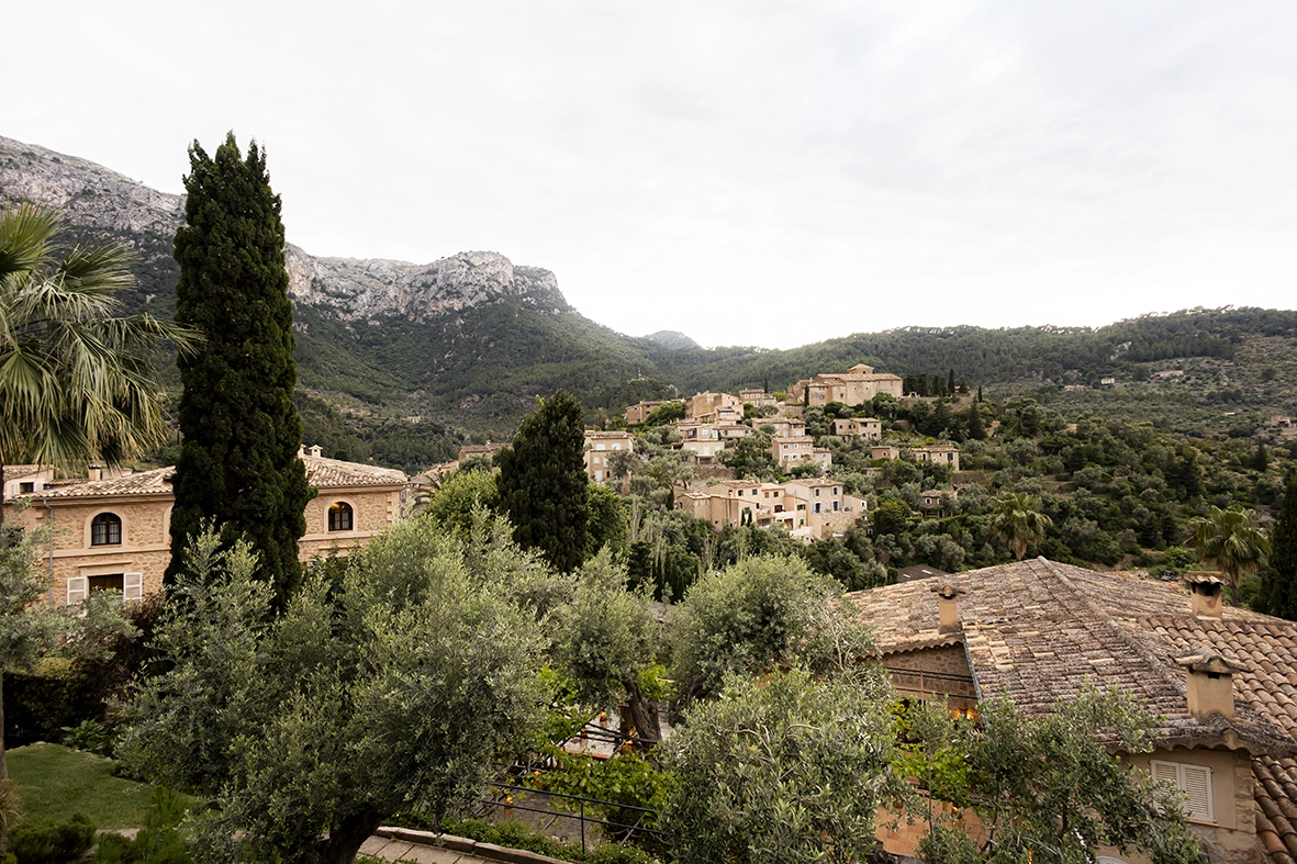 Mountain views of Deià during a marriage proposal at Belmond La Residencia in Mallorca